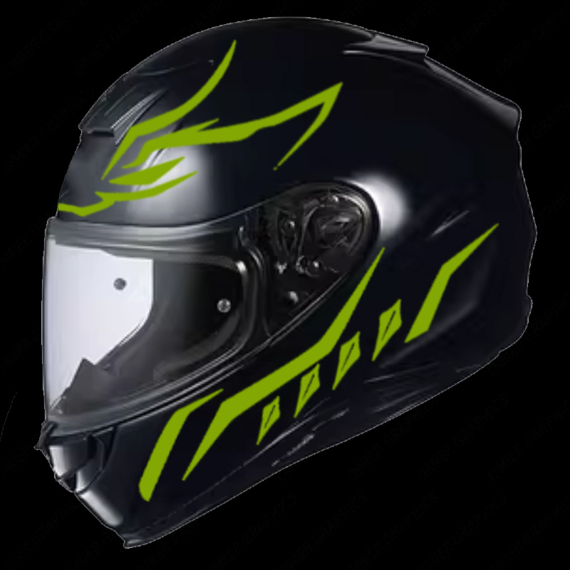 Motorcycle Gear Yellow - Yellow, Red and Black Motorcycle Decorative