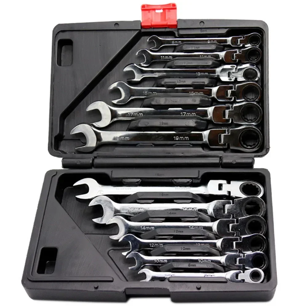 Motorcycle Gear Tidy - Flex-Head Ratcheting Combination Wrench Set SAE