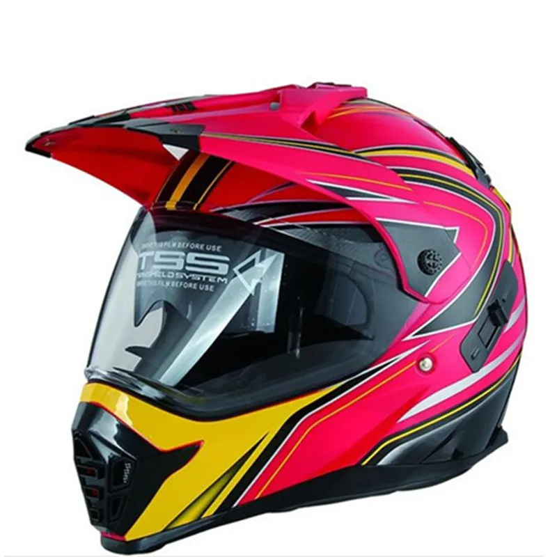Motorcycle Gear Yellow - Red Yellow Motocross Helmet Motorcycle Accessories