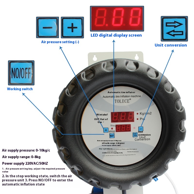 Fully Automatic Car Tire Infla - đánh giá và giá Tyre Pressure Gauge