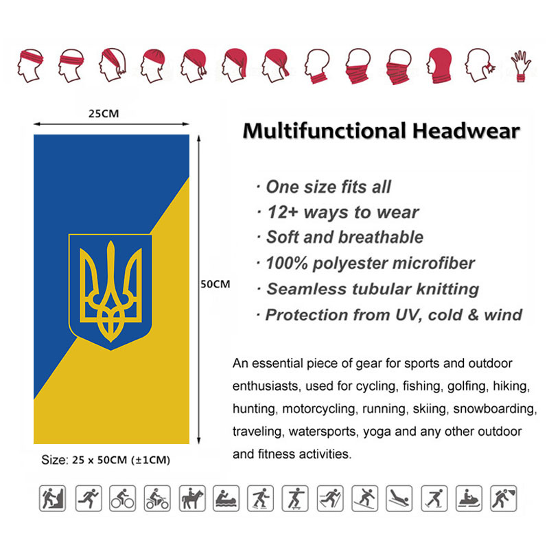 Ukraine Flag Pattern Bandana H - đánh giá và giá Motorcycle Gear Pattern