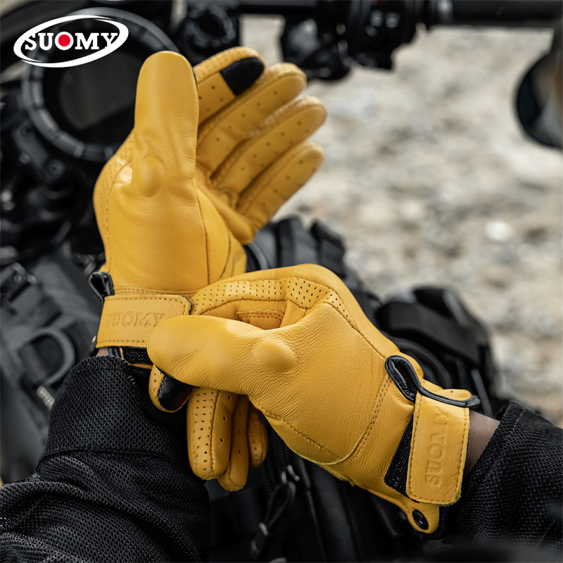 Non-Perforated Yellow Retro Le - đánh giá và giá Motorcycle Gear Yellow