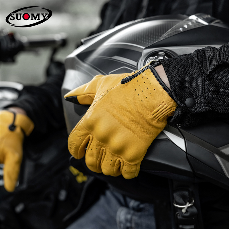 Non-Perforated Yellow Retro Le - đánh giá và giá Motorcycle Gear Yellow