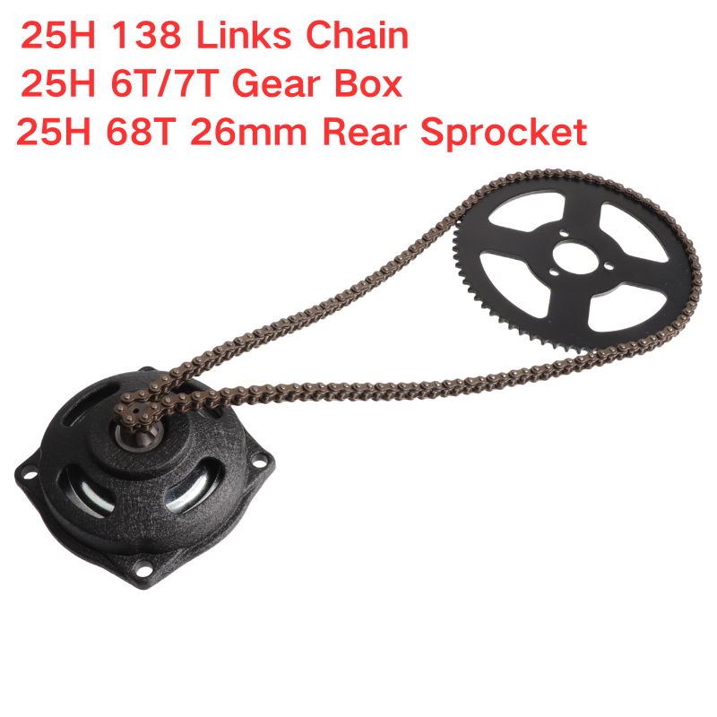 25H 138 Link Chain with 6T 7T  - đánh giá và giá Motorcycle Gear Tidy