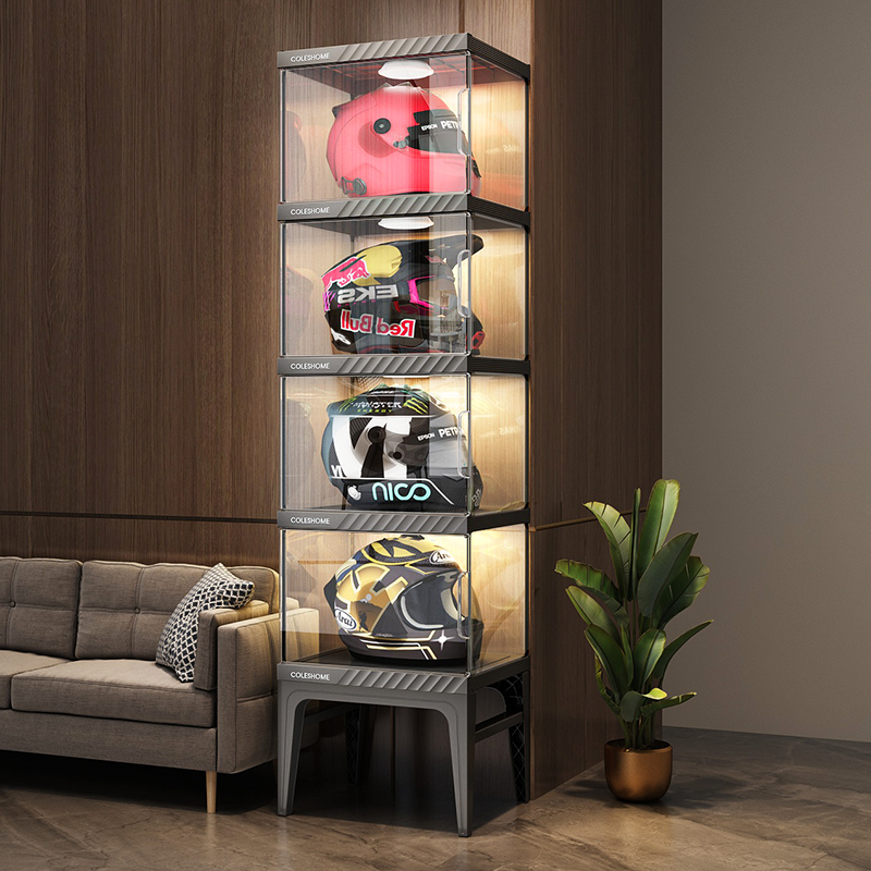 Motorcycle Helmet Storage Cabi - đánh giá và giá Motorcycle Gear Display Rack