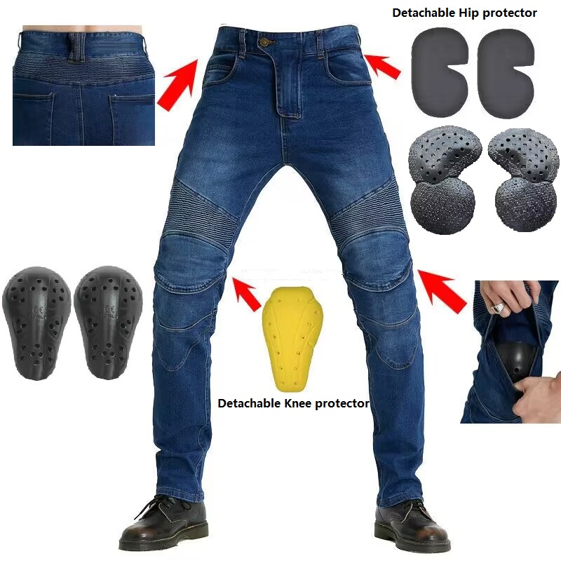 Men Jeans Embroidery Motorcycl - đánh giá và giá Motorcycle Gear Testing